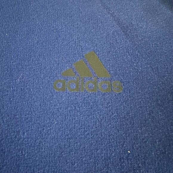 Adidas Hoodie Mens Large Blue Pullover Hooded Sweatshirt Logo Active Adult - Picture 7 of 7
